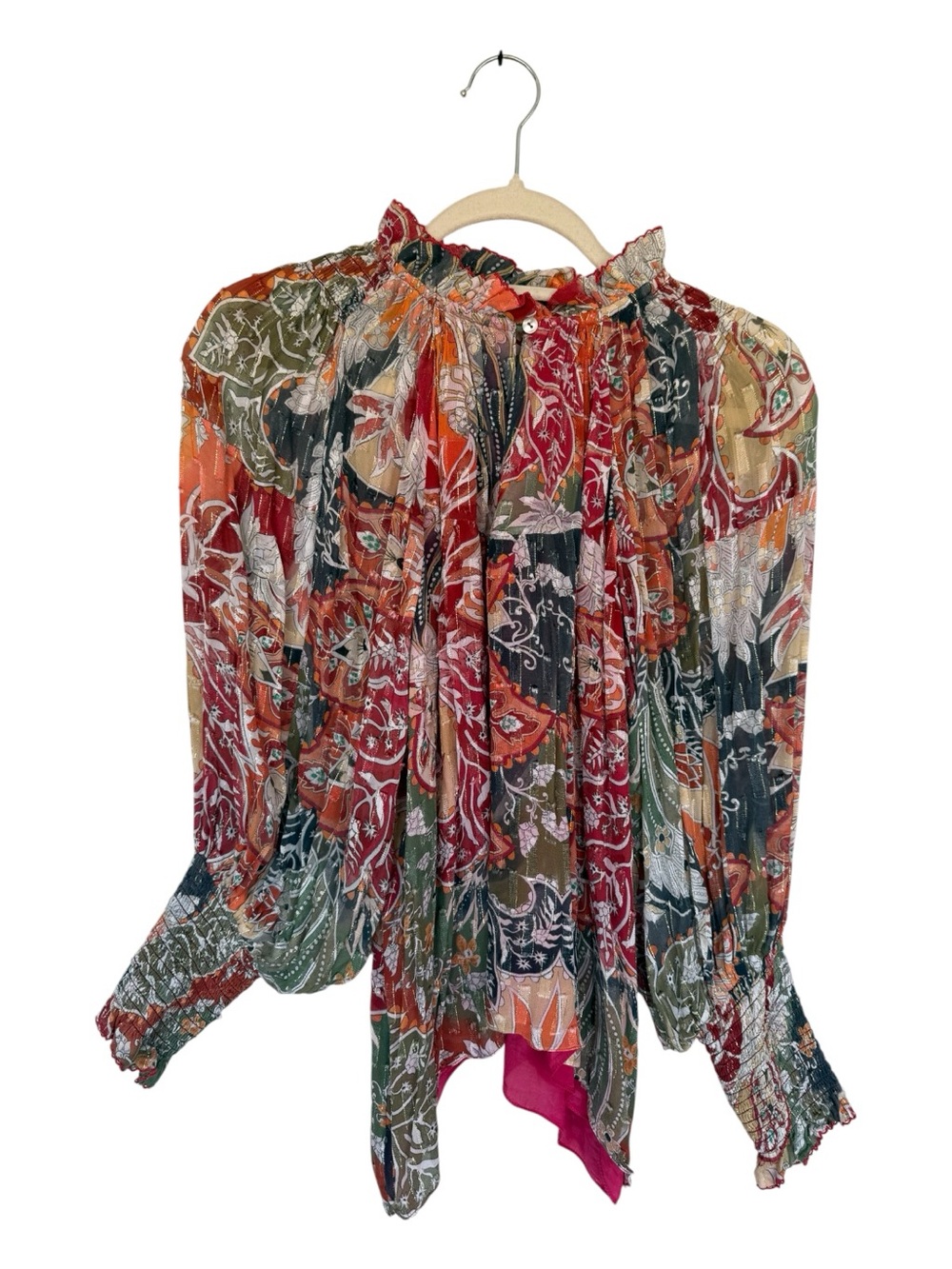 CHUFY Floral Key Hole Blouse in Multicolor